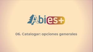 Catalogación, opciones generales